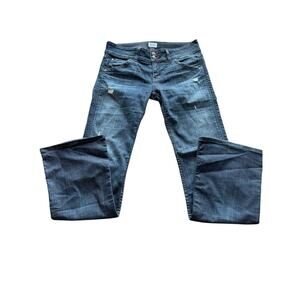 Hudson flare jeans in great condition size 29 button pockets and distressing